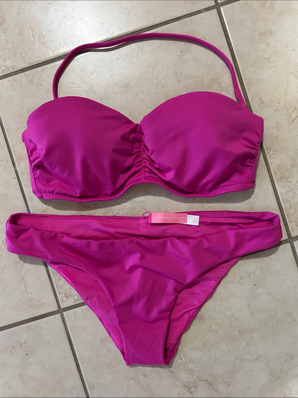 Victoria's Secret Hot Pink Bandeau Bikini Set